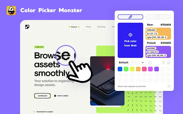 Screenshot 1 of color picker for website - monster pick