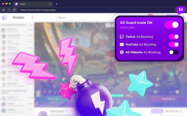 Screenshot 1 of Twitch Adblock