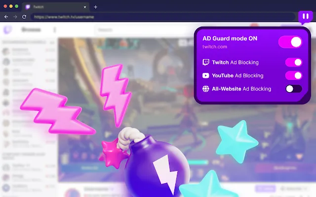 Screenshot 1 of Twitch Adblock