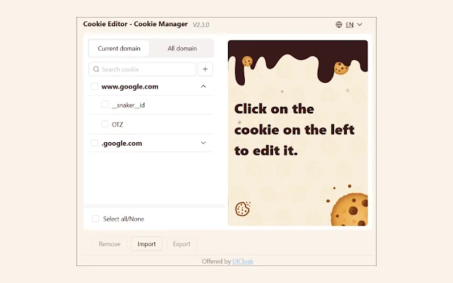 Screenshot 1 of Cookie Editor - Cookie Manager