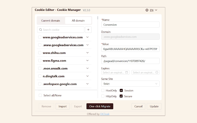 Screenshot 2 of Cookie Editor - Cookie Manager