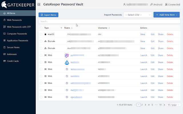 Screenshot 1 of GateKeeper Password Manager