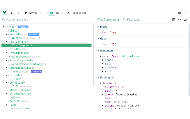 Screenshot 1 of Vue.js devtools