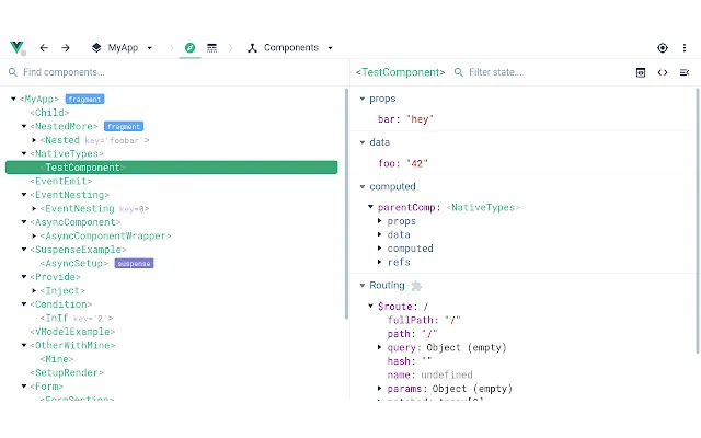 Screenshot 1 of Vue.js devtools