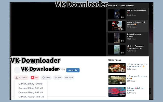 Screenshot 1 of vk video downloader - vk & dzen.ru downloader​