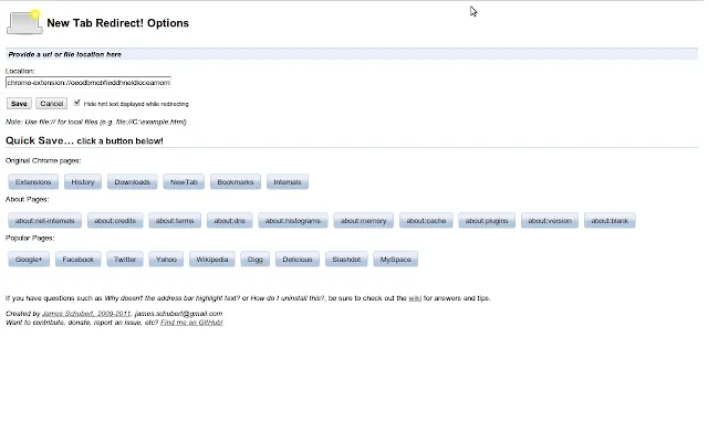 Screenshot 1 of New Tab Redirect