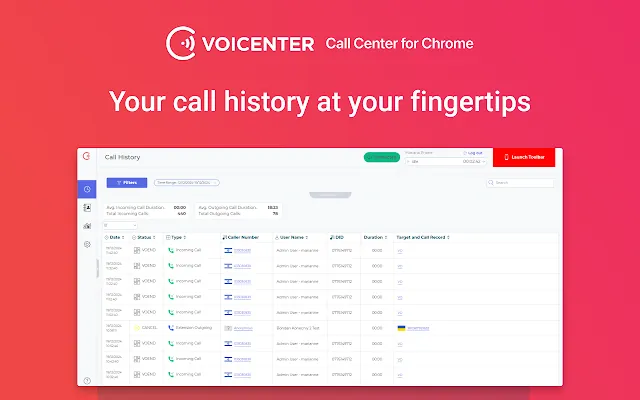 Screenshot 2 of Voicenter Contact Center Chrome application
