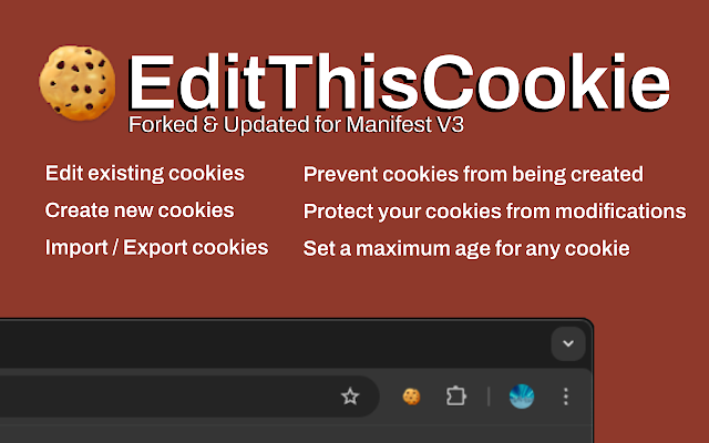 Screenshot 2 of EditThisCookie (fork)