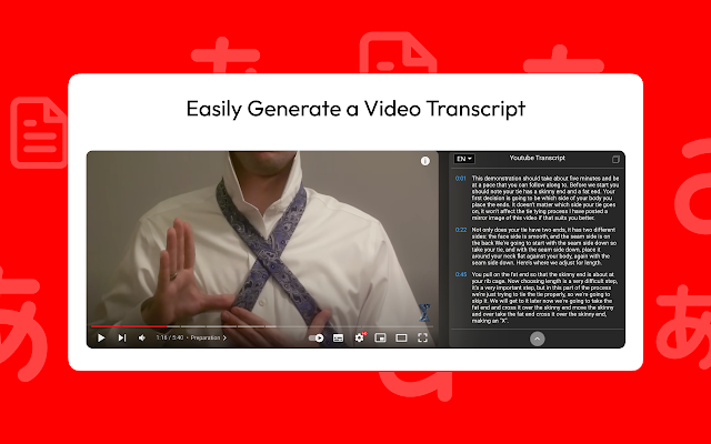 Screenshot 1 of YouTube Transcript