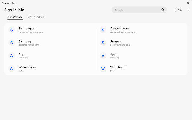 Screenshot 1 of Samsung Pass