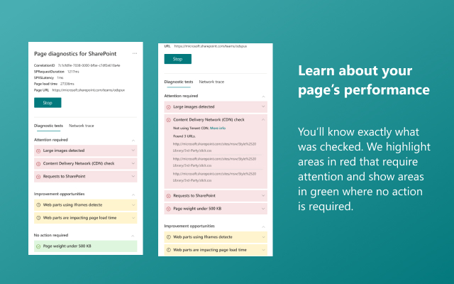 Screenshot 2 of Page diagnostics for SharePoint