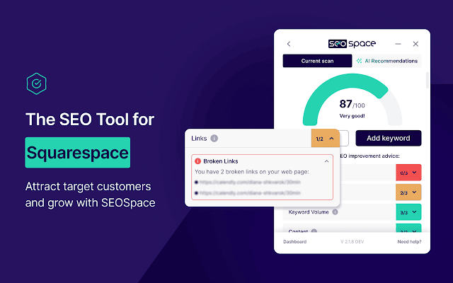 Screenshot 1 of SEOSpace - The SEO Plugin for Squarespace