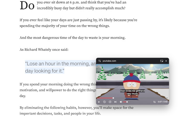 Screenshot 1 of SuperPiP - Picture-in-Picture with playback controls and subtitles