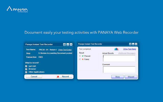 Screenshot 2 of Panaya Recorder for Web Applications