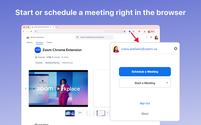 Screenshot 1 of Zoom Chrome Extension