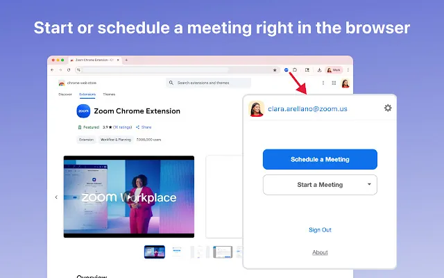 Screenshot 1 of Zoom Chrome Extension