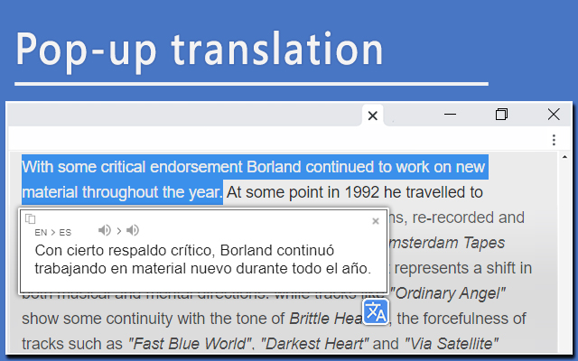Screenshot 1 of Tab Translate