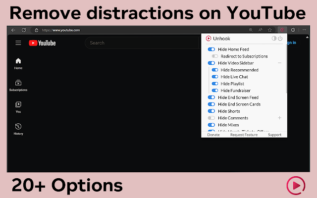 Screenshot 1 of Unhook - Remove YouTube Recommended & Shorts