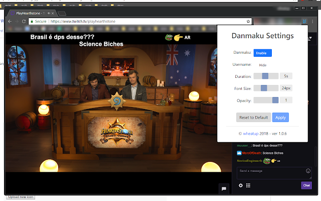 Screenshot 1 of Twitch Chat Danmaku
