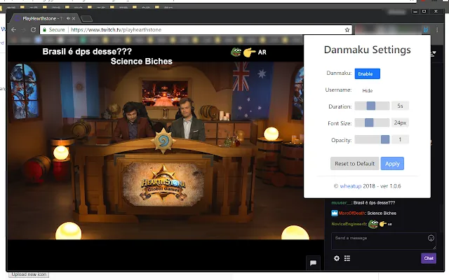 Screenshot 1 of Twitch Chat Danmaku