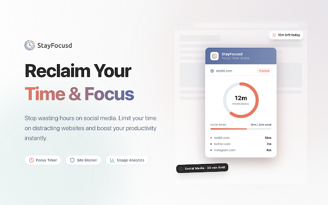Screenshot 1 of StayFocusd – Website Blocker & Focus Timer & Shorts Blocker