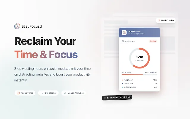 Screenshot 1 of StayFocusd – Website Blocker & Focus Timer & Shorts Blocker