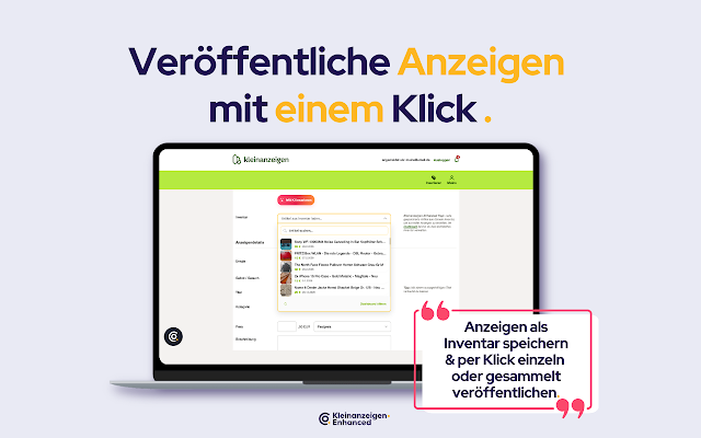 Screenshot 1 of Kleinanzeigen-Enhanced: Zeit sparen beim Inserieren