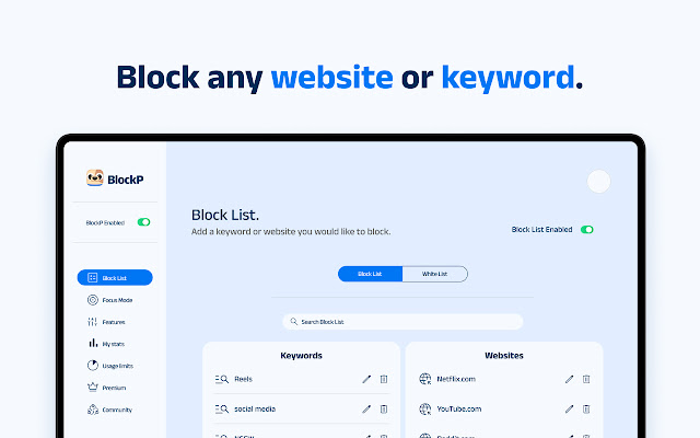 Screenshot 2 of BlockP: AI Website, App & Porn Blocker