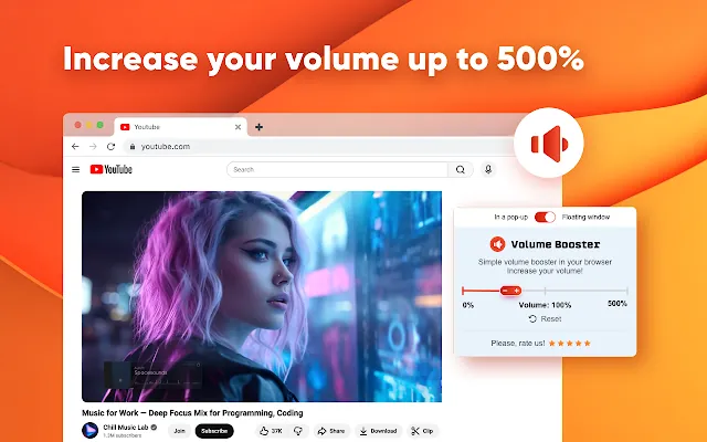 Screenshot 1 of Volume & Bass Booster – Amplify Audio in Chrome