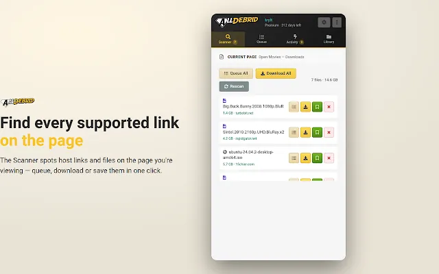 Screenshot 1 of AllDebrid Extension