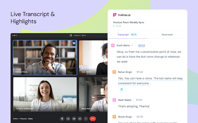 Screenshot 2 of Fireflies: AI meeting notes