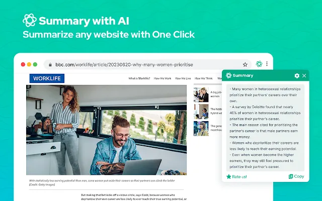 Screenshot 1 of Summary Webpage - Summarize Youtube videos | AI - Assistant