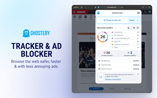Screenshot 1 of Ghostery AdBlocker for Privacy
