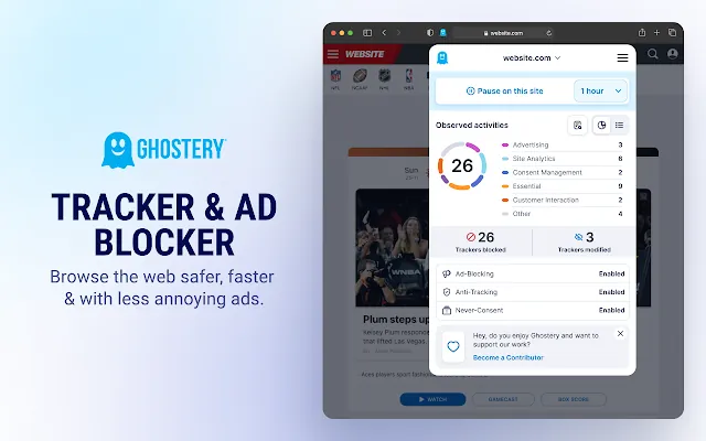 Screenshot 1 of Ghostery AdBlocker for Privacy