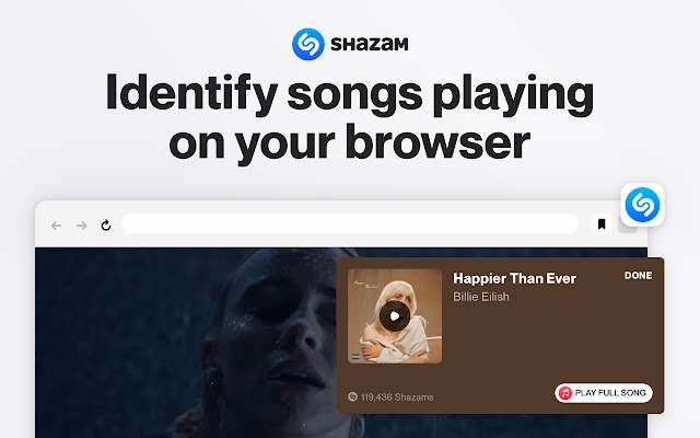 Screenshot 1 of Shazam: Find song names from your browser