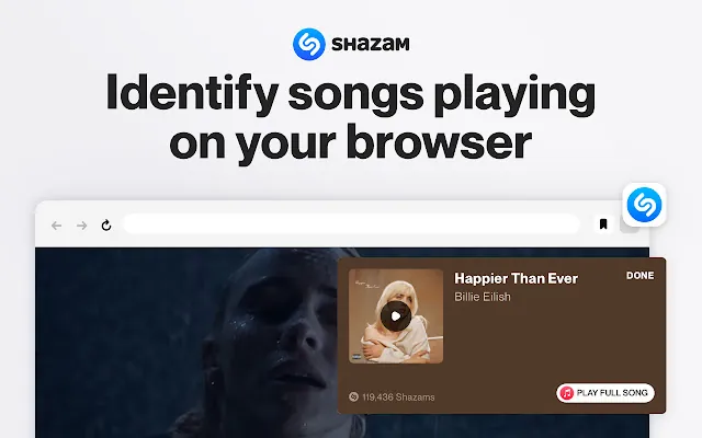 Screenshot 1 of Shazam: Find song names from your browser
