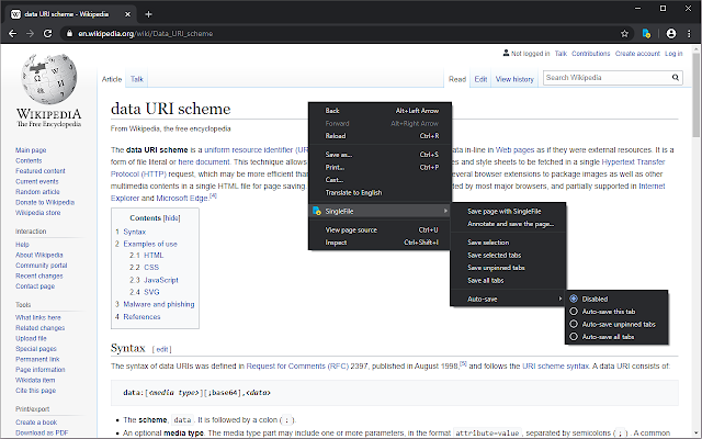 Screenshot 1 of SingleFile