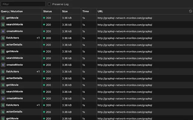 Screenshot 1 of GraphQL Network Inspector