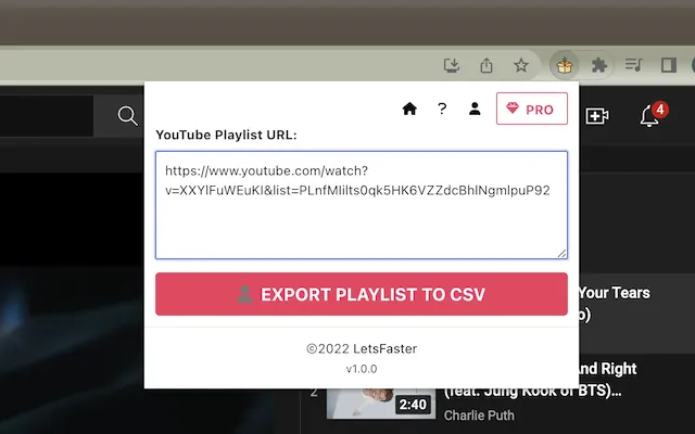 Screenshot 1 of Youtube Playlist Exporter
