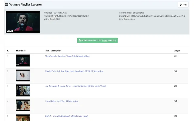 Screenshot 2 of Youtube Playlist Exporter