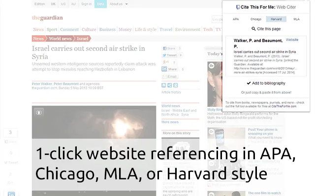 Screenshot 1 of Cite This For Me: Web Citer