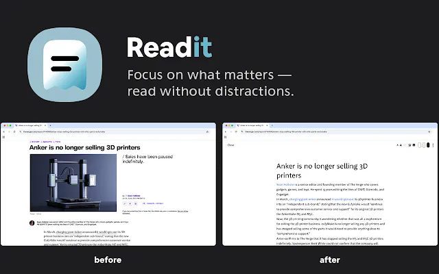 Screenshot 1 of Read it - just read website. text mode