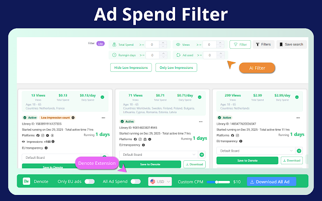 Screenshot 2 of Denote: Save Ads TK & FB Ad Library