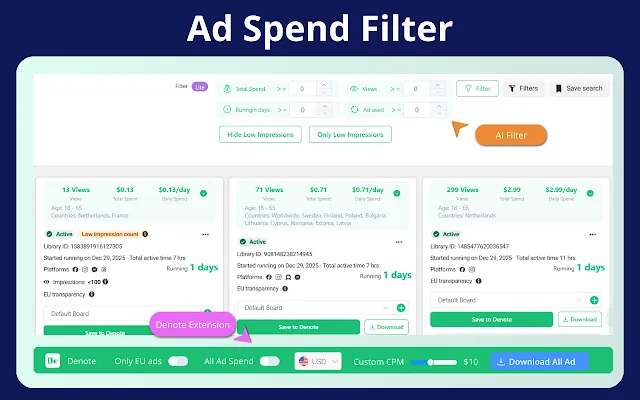 Screenshot 2 of Denote: Save Ads TK & FB Ad Library