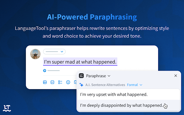 Screenshot 2 of AI Grammar Checker & Paraphraser – LanguageTool