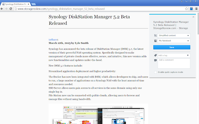 Screenshot 2 of Synology Web Clipper