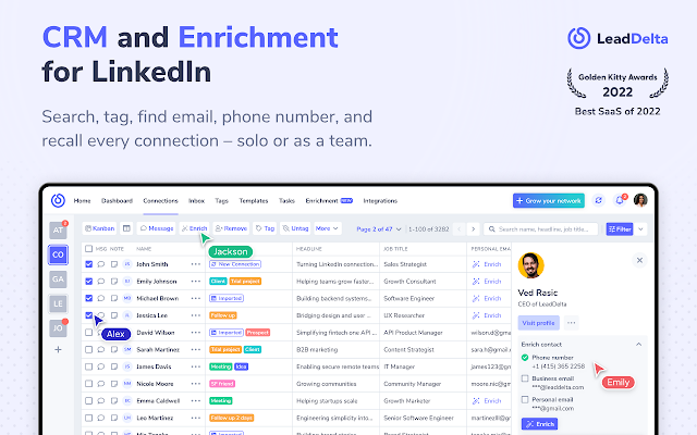 Screenshot 1 of CRM, Phone Number & Email Finder for LinkedIn