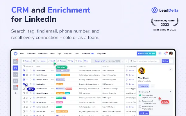 Screenshot 1 of CRM, Phone Number & Email Finder for LinkedIn